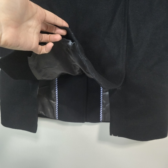 J. Crew Wool Cashmere by Nello Gori Long Coat in Black Neutral Lux Winter hood - Picture 12 of 14